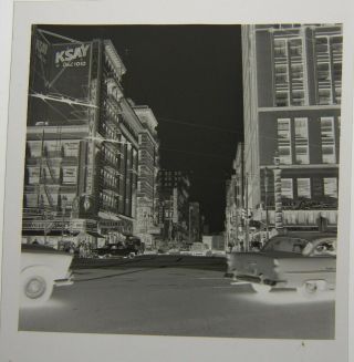 Vtg 1960 PHOTO Film NEGATIVE Street Scene SAN FRANCISCO Calif BUILDINGS Signs 9 2