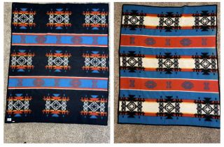 Navajo Textile Mills Aztec Wool Blanket Rug Throw 80x65