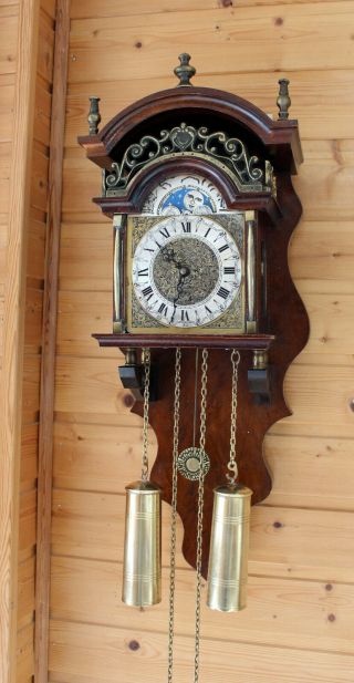 Sallander Dutch Zaanse Wall Clock Hermle Moonphase Coppercarved Dial