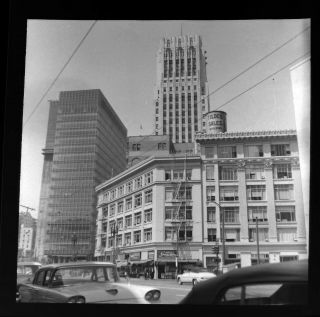 Vtg 1960 Photo Film Negative Street Scene San Francisco Calif Buildings Signs 8