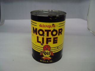 Vintage Advertising Gear Life One Quart Oil Can Full 503 - Z