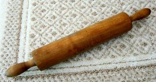 Vintage Rustic Hand Turned One Piece Solid Wood Rolling Pin 18”