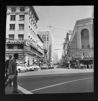 Vtg 1960 Photo Film Negative Street Scene San Francisco Calif Buildings Signs 5