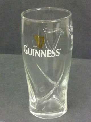 Guinness Irish Stout Beer Pub Bar Collectors Half Pint Drinks Embossed Glass