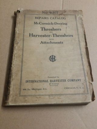 International Harvester Mccormick Deering No.  9 - Ht Repairs Threshers