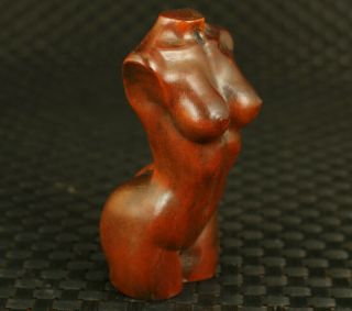Rare Chinese Old Boxwood Hand Carving Art Belle Statue Noble Gift Home Deco