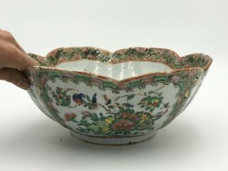 A Giant Rare Form 18th - 19th Century Chinese Rose Medallion Enameled Bowl