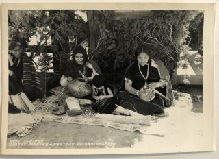 Hopi Indian Basket & Pottery Maker 5 X 7“ Vintage 1930s Frashers Photo