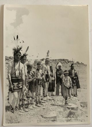 Pueblo Indian Dancers.  5 X 7“ Vintage 1930s Frashers Photo
