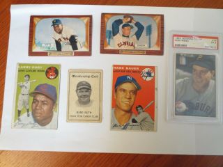 Vintage Baseball Cards,  Willie Mays,  Doby,  Lemon,  Bauer - 1955 & 1956 Bowman & Topps