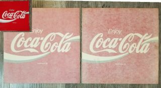2 Vintage Coca Cola Decal Stickers Retro Coke Logo Peel & Stick 10  Squares