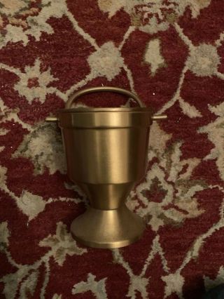 Old Brass Holy Water Bucket For Religious Ceremony
