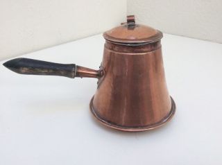 Antique French Hammered Copper Chocolate/Coffee Pot Signed Mora Dovetail Seams 3