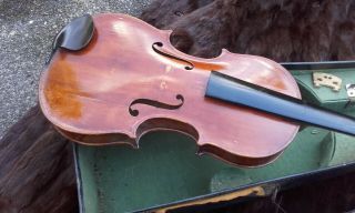 Antique Vintage Violin And Case Plus 2 Bows / Erich Steiner