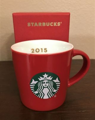 Nib - 2015 Starbucks 3 - Oz Demitasse Espresso Mug Cup - Mermaid Logo - Holiday Red