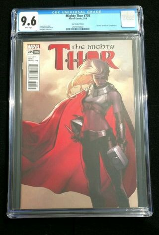 Mighty Thor 705 Cgc 9.  6 Nm,  1:50 Jeehyung Lee Variant,  Marvel Comics 3/2018