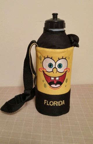 Spongebob Florida Water Bottle Zipperd Bag Case Adjustable Strap Florida