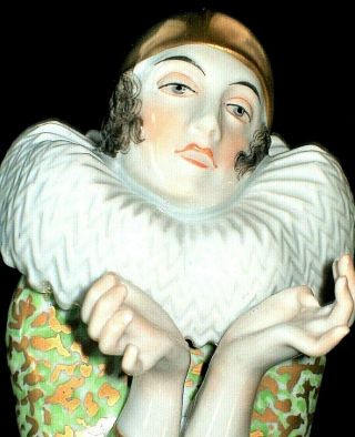 Antique German Art Deco Volkstedt Lady Pierrette Dancer Porcelain Figurine