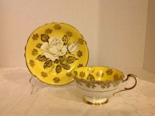 Vintage Paragon Floating Rose Double Warrant Cup And Saucer 1939 - 1949 2