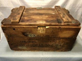 Vtg Wooden Grenade Ammo Crate Case Box M67 April 1973 Commercial Box & Lumber Co
