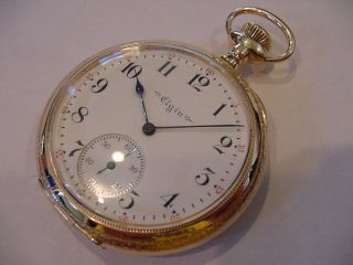1920 16 Size Elgin Model 7 3 Finger Bridge Pocket Watch