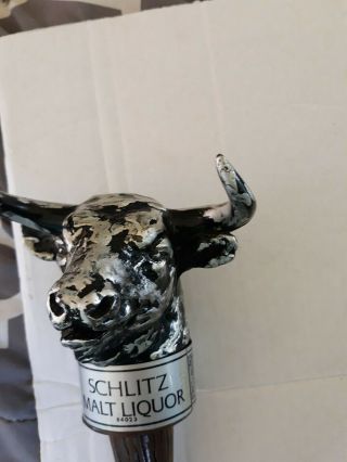Vintage Schlitz Malt Liquor Bull Head Beer Tap Handle