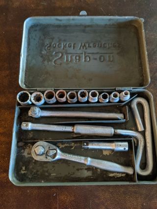Vintage Snap - On Midget Socket Wrench Set With Metal Case M - 70m