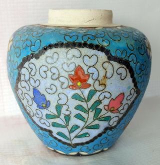 Antique Rare Meiji Totai Shippo Cloisonne Ginger Jar/tea Caddy Japanese Ceramic