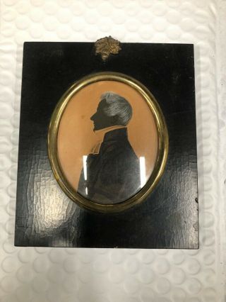 Mid 19th Century Silhouette Framed Portrait Of Rev 
