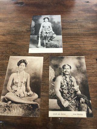 Vintage Postcards 3 Samoan Chief Nude Girls Native Samoa