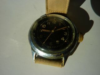 Vintage rare Military Waltham watch FSSC - 88 - W - 800 WWII Black Dial 2