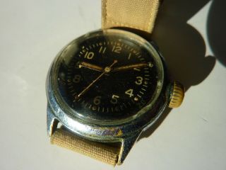 Vintage rare Military Waltham watch FSSC - 88 - W - 800 WWII Black Dial 3