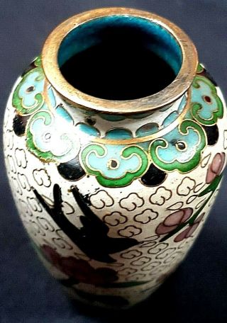 Fine Quality Antique Chinese Cloisonne Lidded Temple Vase,  c1930 2