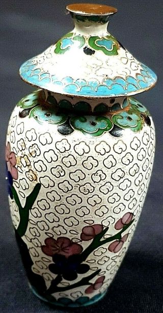 Fine Quality Antique Chinese Cloisonne Lidded Temple Vase,  c1930 3