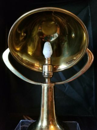 Vintage Hubbell Brass Art Deco Desk Lamp - Signed - Swivel Shade - 10 