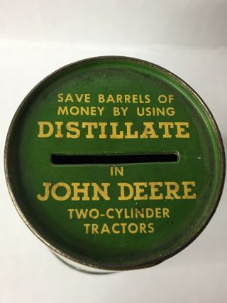 1937 Vintage John Deere Centennial Coin Bank Oil Barrel Tractor Advertising C9 2
