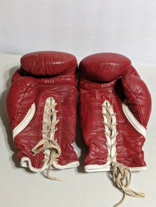 Vtg EVERLAST 2110 Youth or Small Adult Boxing Gloves Red Made in USA 2
