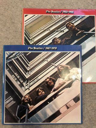 The Beatles : Red & Blue Vinyl Albums : Uk Apple