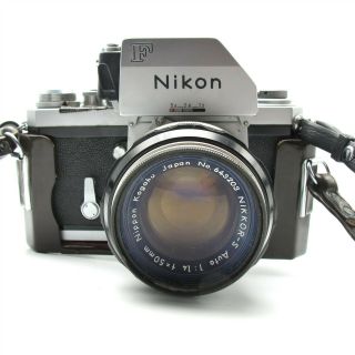 Vtg Nikon F Camera Outfit W/ 50mm F/1.  4 Lens Great