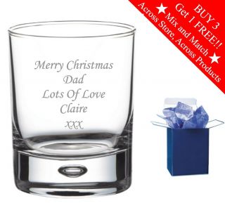 Personalised Large Whisky Glass Best Friend Thank You Gift,  Any Message Engraved