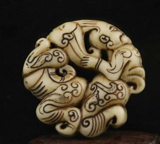 Chinese Old Natural Jade Hand - Carved Ancient Man Pendant 2.  1 Inch