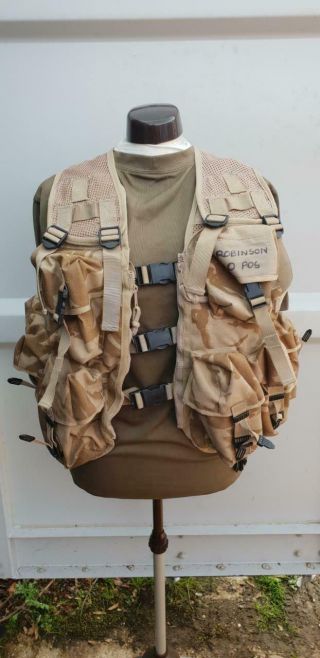 British Army Issue Dpm Desert Combat Assault Vest Webbing Uk P&p