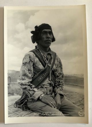Hopi Indian Chief J.  Kevahemah 5 X 7“ Vintage Frashers Photo