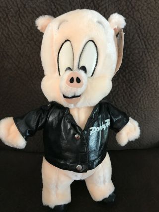 Nwt Porky Pig Vtg 16 " Stuffed Plush Doll Looney Tunes W/ Black Jacket 1997