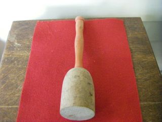 Vintage Wooden Potato Masher Red Painted Handle Primitive Rustic 2
