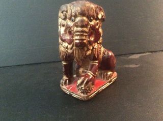 Antique Chinese Fu Dog/lion Wood Carved Statue