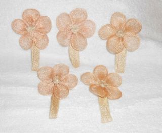 Set Of 5 Flower Fabric Type Napkin Rings