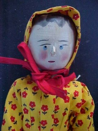 Sweet Vintage Antique Wooden Doll Peg Jointed Peg Grodnertal Doll 12 "