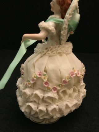 Vintage IRISH DRESDEN White Lace Figurine Lady “THE SOUTHERN BELLE” 6 3/4” LtdEd 3