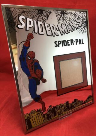 Vintage 70’s Spider - Man Comic Picture Frame 1977 Marvel Group Spider Pal - Mirror